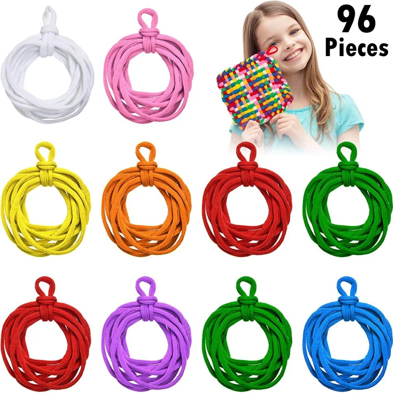 Neue 96 Stück Webstuhl Topflappen Loops Weben Webstuhl Loops Weben Handwerk Loops Mit Mehreren Farben Für DIY Handwerk Liefert