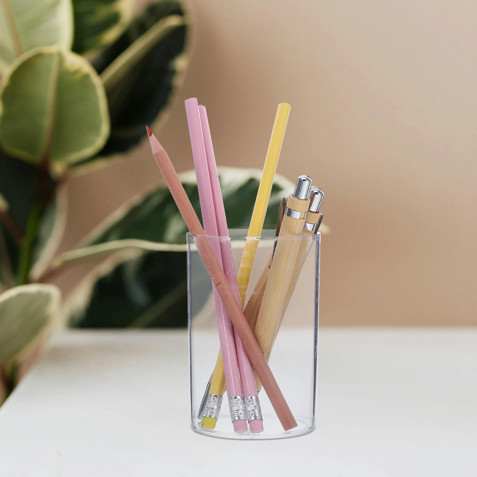 

3pcs Pen Storage Box Clear Acrylic Desk Organizer for Makeup Brushes Crayons Hairbrushes Stationery Holder Large Capacity