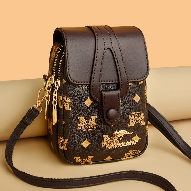 

Genuine Leather small bag2025new fashion mobile phone bag mini messenger bag versatile multi-layer coin purse casual women's bag