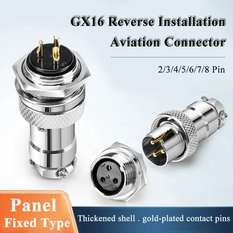 GX16 2-8pin Reverse Installtion Aviation Plug DF16 Soldering Connector M16F AB Rebel Signal Socket M16F 300/500V Male Female Set