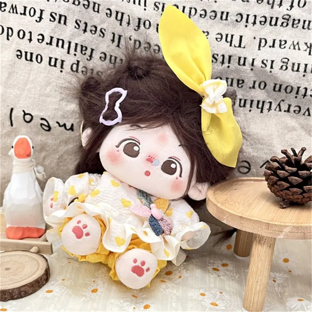 Vêtements de poupée en coton lapin mignon de 20cm, accessoires de poupée à nœud cadeau, robe de princesse faite à la main, DIY bricolage