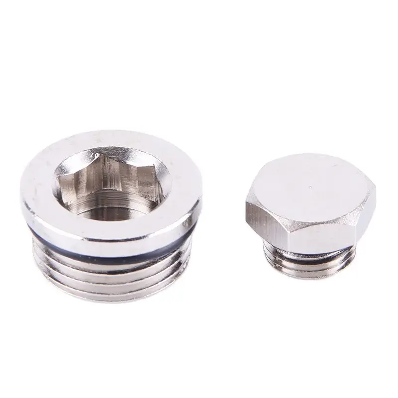 Male/Female Thread Internal Hex Head External Hexagon Pipe Connectors End Cap Plug Fitting Adapter With Sealing Pneumatic G1/4/8