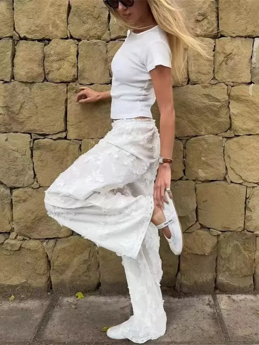 

Лето Maiding 2025 г., роскошные шорты с вышивкой и флаконом, комплект длинных брюк, женский ансамбль Faion, хлопковый комплект с v-образным вырезом...