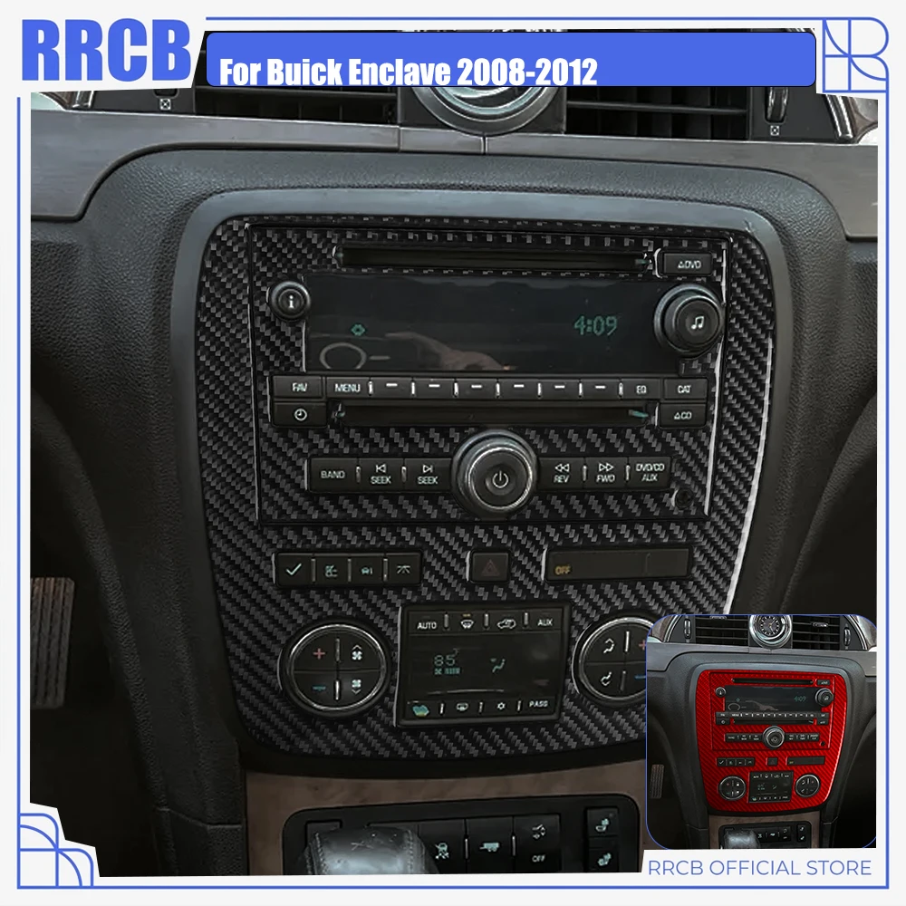 For Buick Enclave 2008 2009 2010 2011 2012 Soft Real Carbon Fiber Center Console Kit B Style 3-Piece Set