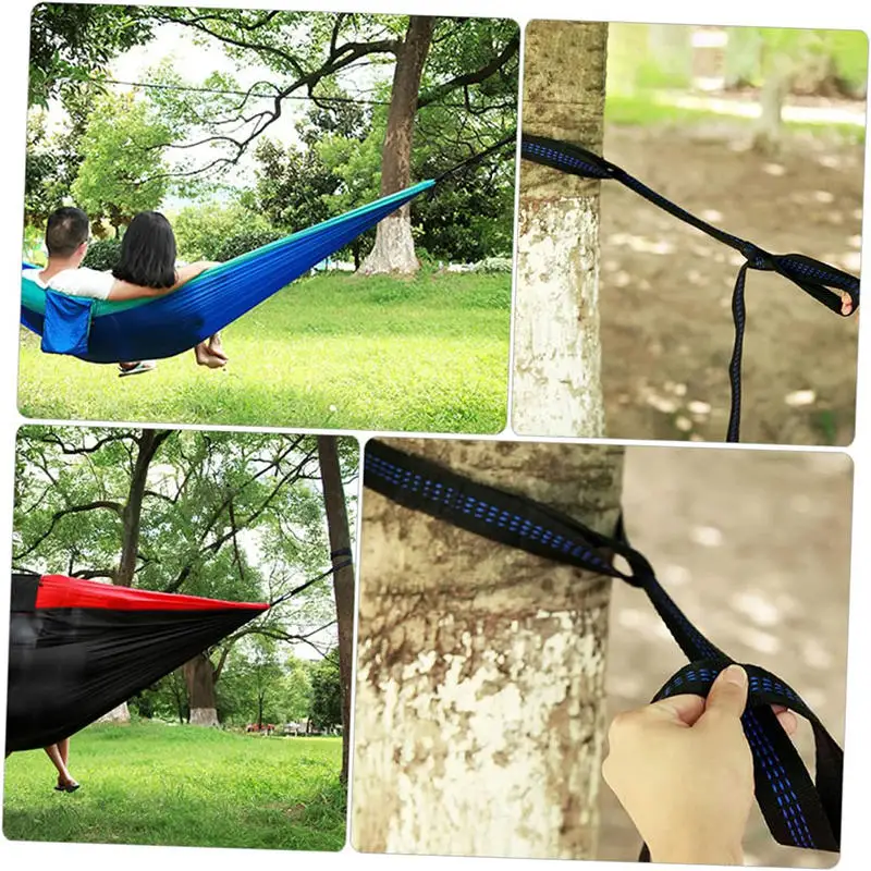 2Pcs High Bearing Capacity Hammock Straps 600lbs Breaking Strength Polyester Hammock Belt Rope 5 Ring Correias De Poliéster
