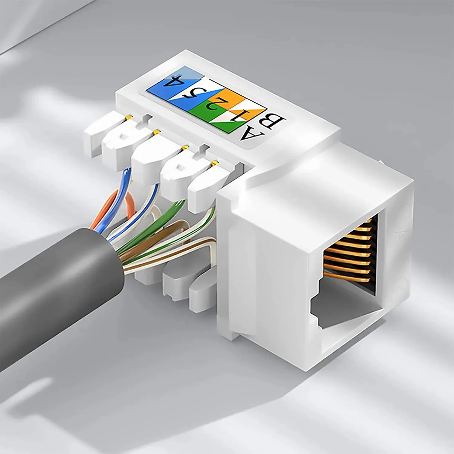 Woeow-イーサネットウォールジャック,rj45キーストーンジャック,ネットワークカプラー,パッチパネルと互換性,cat5e,cat6