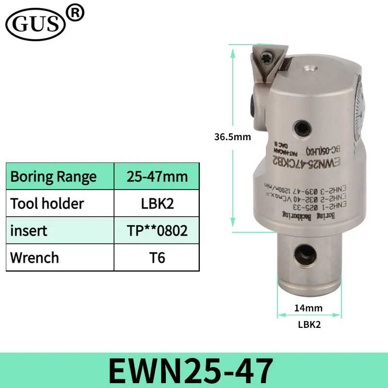 Cbh Ewn Fijne Saai Hoofd Ewn20 Ewn25 Ewn32 Ewn41 Ewn53 Ewn68 Ewn150 Verstelbare Boring Gereedschapshouder Boring Ckb Lbk1 2 3 4 5 6 Lbk