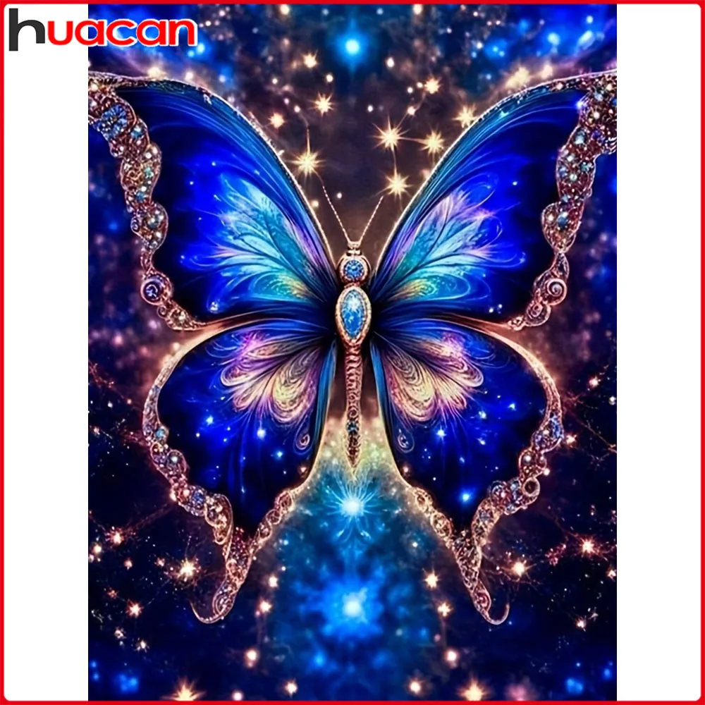 Huacan Neuheiten 2025, Diamantgemälde, blauer Schmetterling, Diamantmosaik, Tier-Komplettset, handgefertigtes Geschenk