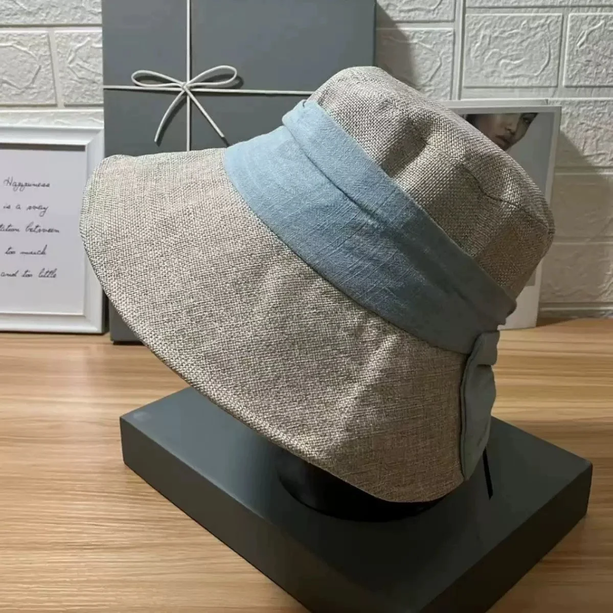 Women's Fashionable Bow Fisherman's Hat: Summer Wide-Brim Sun Protection Bucket Hat, Breathable, Lightweight, with Back Slit