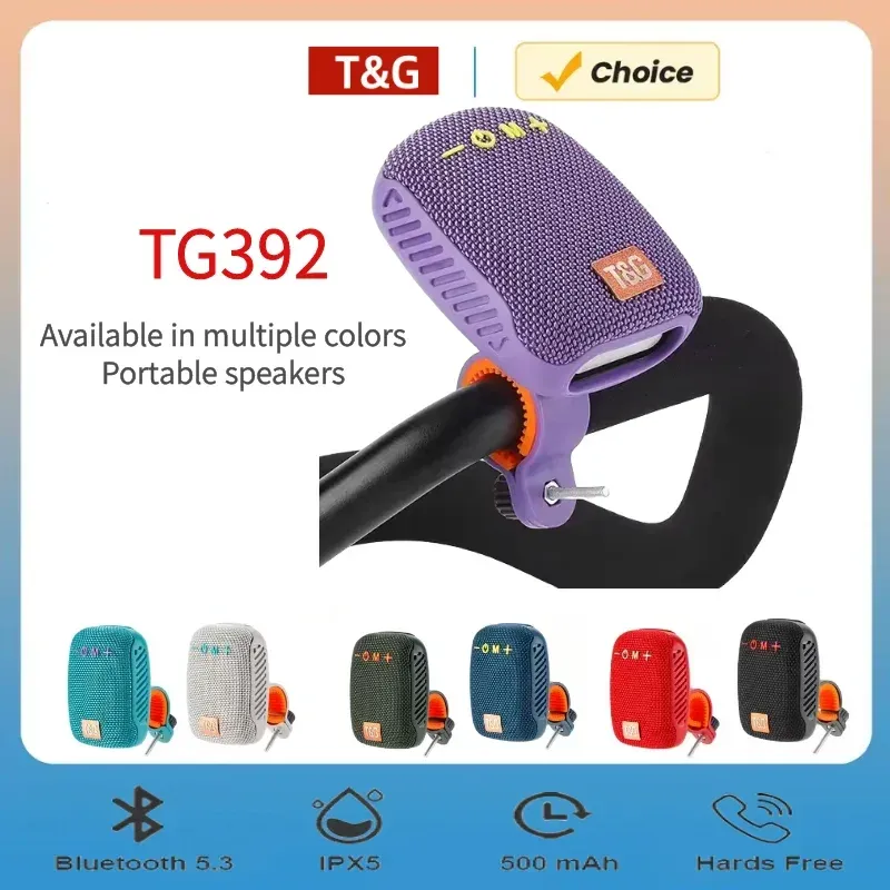  Outdoor Bicycle TG392 Bluetooth caixa de som Portable Wireless Sound Box TWS Handlebar Speaker Waterproof Subwoofer For Scooter 