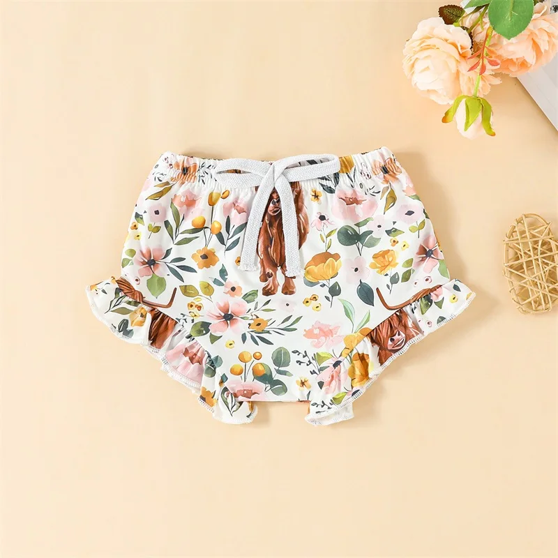 Newborn Baby Girl Outfit Clothes Summer Sleeveless Tank Top Elastic Waist Shorts Infant 2Pcs Set