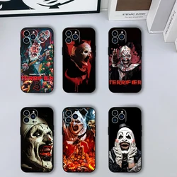 Horror Film T-Terrifier Phone Case for iPhone 12 11 13 14 15 16 Max Pro Plus Black Soft Silicone Cover