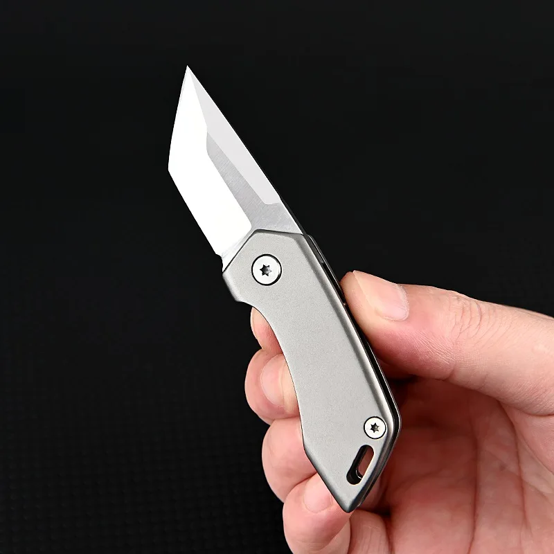 Titanium Alloy Pocket Knife Quick Open Folding Knife Keychain Unboxing Cutter Bottle Opener Multitool EDC Gadgets with Gift Box