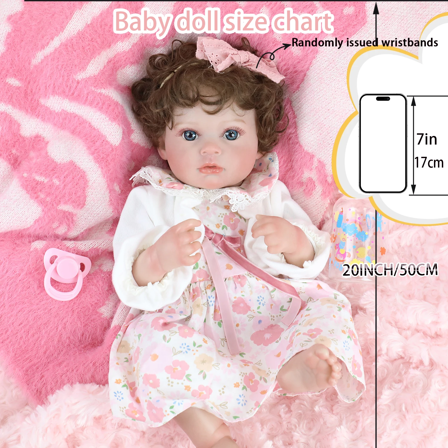 

Кукла Bebe Reborn 50 см с укорененными волосами, мягкий виниловый корпус, высокое качество, окрашенная видимыми венами для девочек, лучшая игрушка в подарок на Рождество