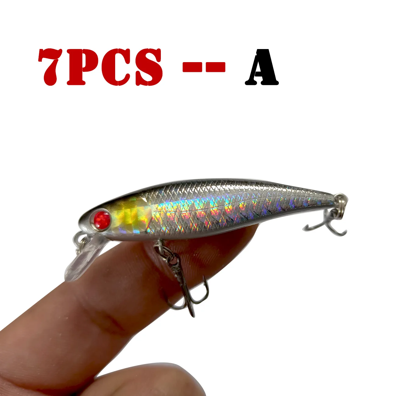 7Pcs Minnow 6.5cm4.5g Slowly Small Sinking Jerkbait Bass Pike Carkbait Wobblers Swimbait Professional Hard Bait