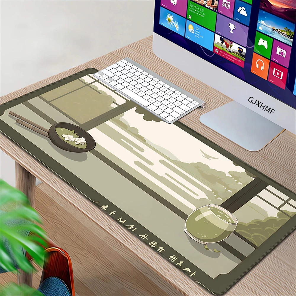 Kawaii Cute Japanese View Mouse Pad Desk Pad,Matcha Mousepad, Aesthetic Anime Desk Decoration,Origanl Design Office Computer Mat
