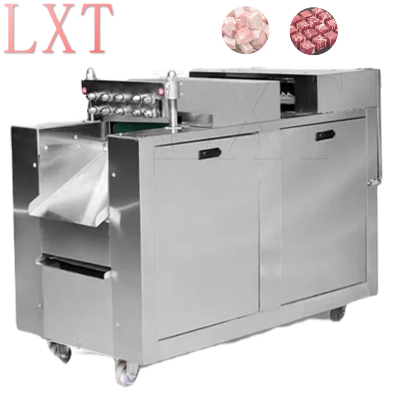 Large Capacity Chicken Meat Bone Cutting Dicer Machine Pork Beef Cube Dicing Cutting Machine