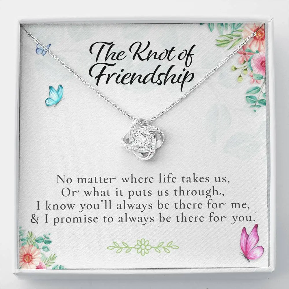 Love Knot of Friendship Gift, Best Friend Forever Necklace with Message Card and Gift Box Jewelry