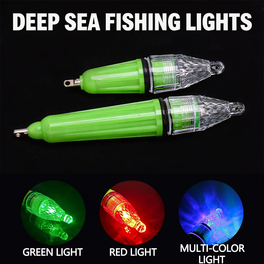 

10pcs LED Underwater Lure Lights Flashing Fishing Lights Green Red Colorful Range 12cm-17cm for Enhanced Bait Visibility