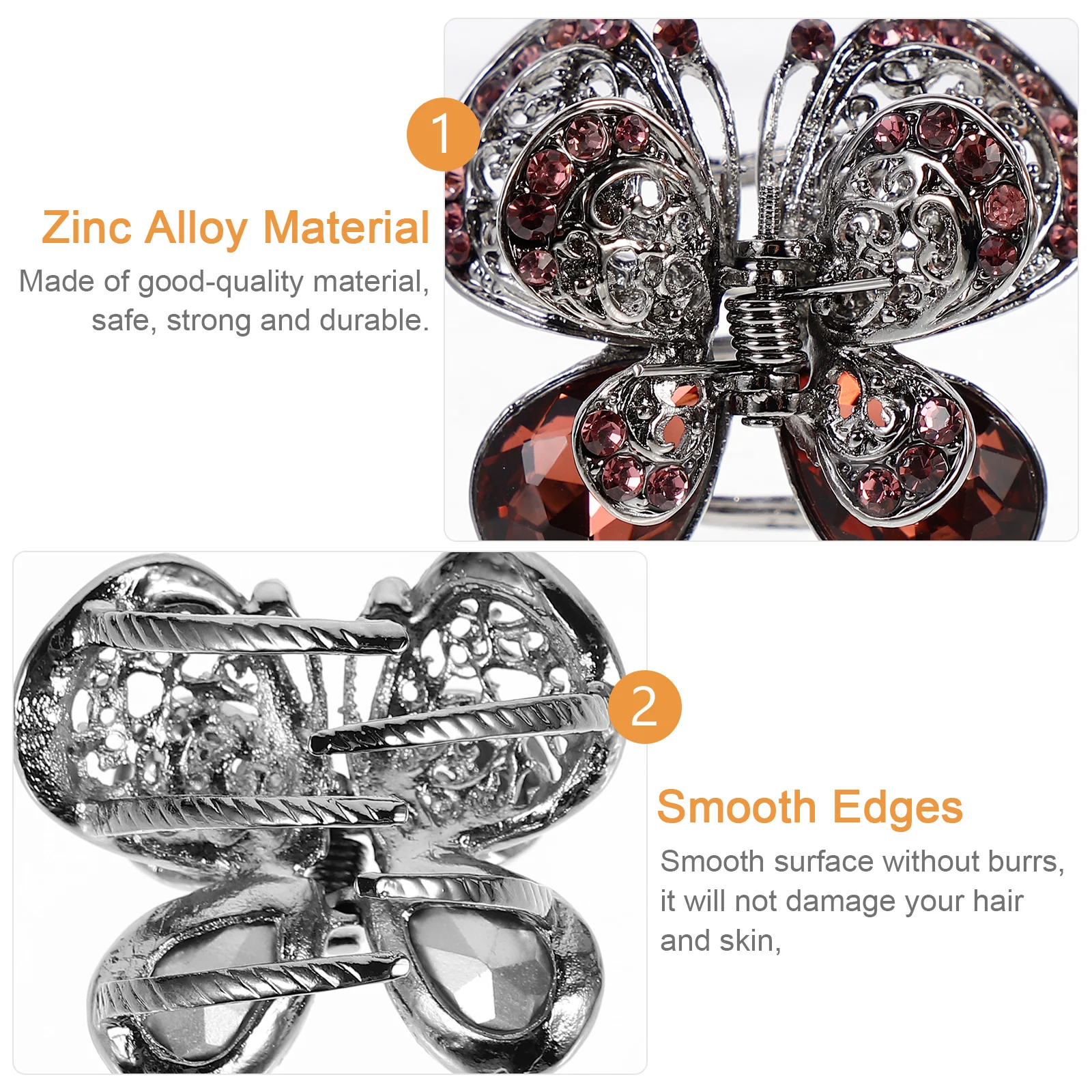 

Vintage Headgear Metal Hair Claw Fashion Accessories Rhinestone Barrettes Clips for Women Elegant Large