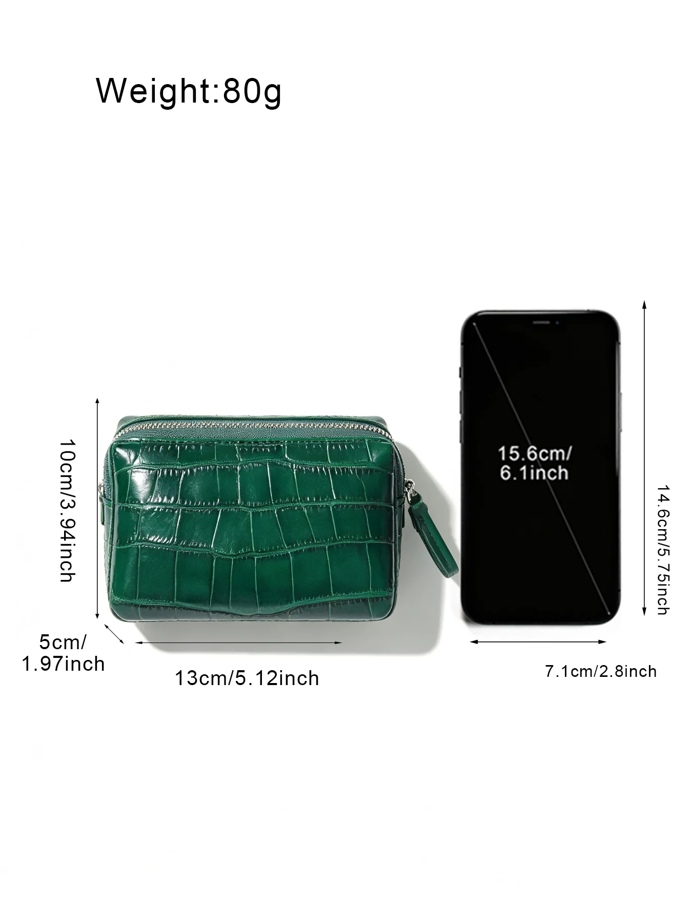 Echtes Leder mit Krokodilprägung Damen-Münzbörse Lippenstifthalter Kopfhörer-Schlüssel-Organizer Clutch Ausweiskartenetui Kosmetiktasche – Detail 2
