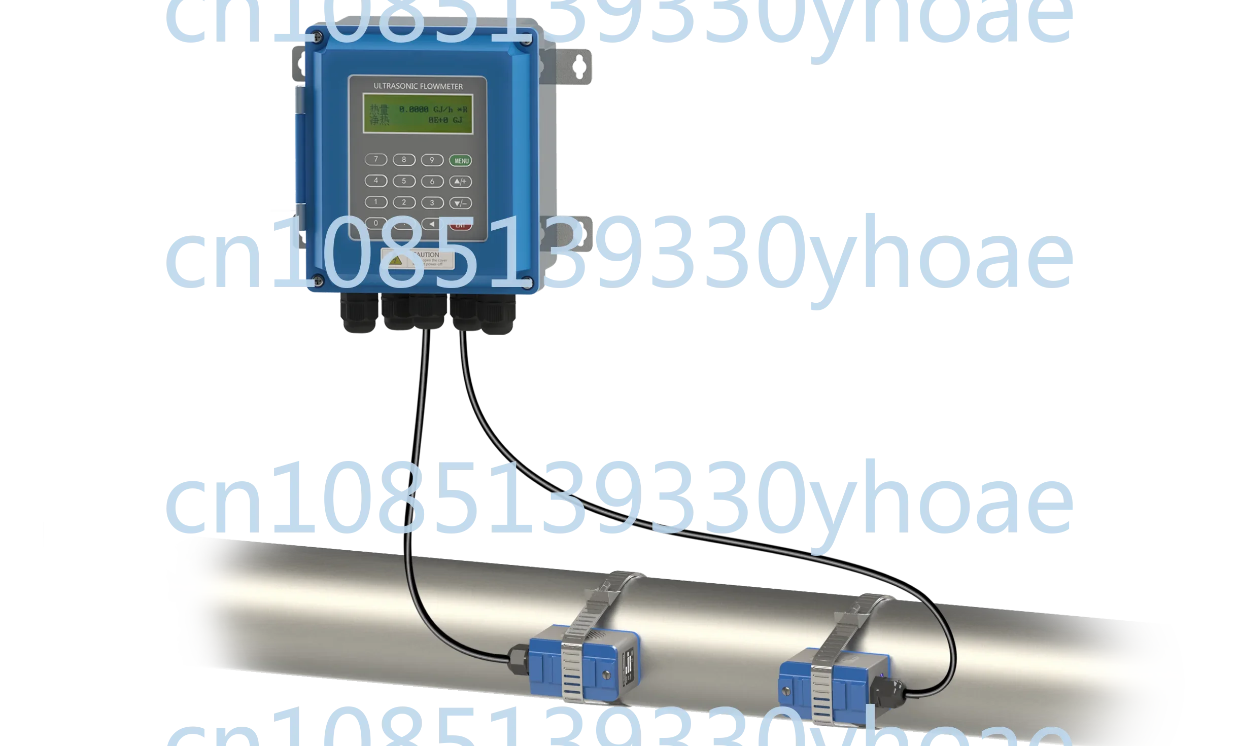 TUF-2000B Wall-Mounted Ultrasonic Flowmeter External Clamp Ultrasonic Heat Meter Fixed Ultrasonic