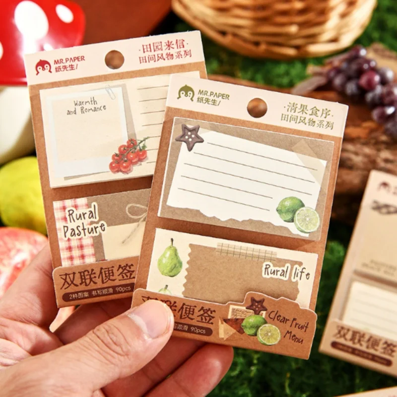 20pcs/lot Creative Apple Banana Peach Fruit Memo Pad Cute N Times Stationery Label Notepad Bookmark Post School Supplies