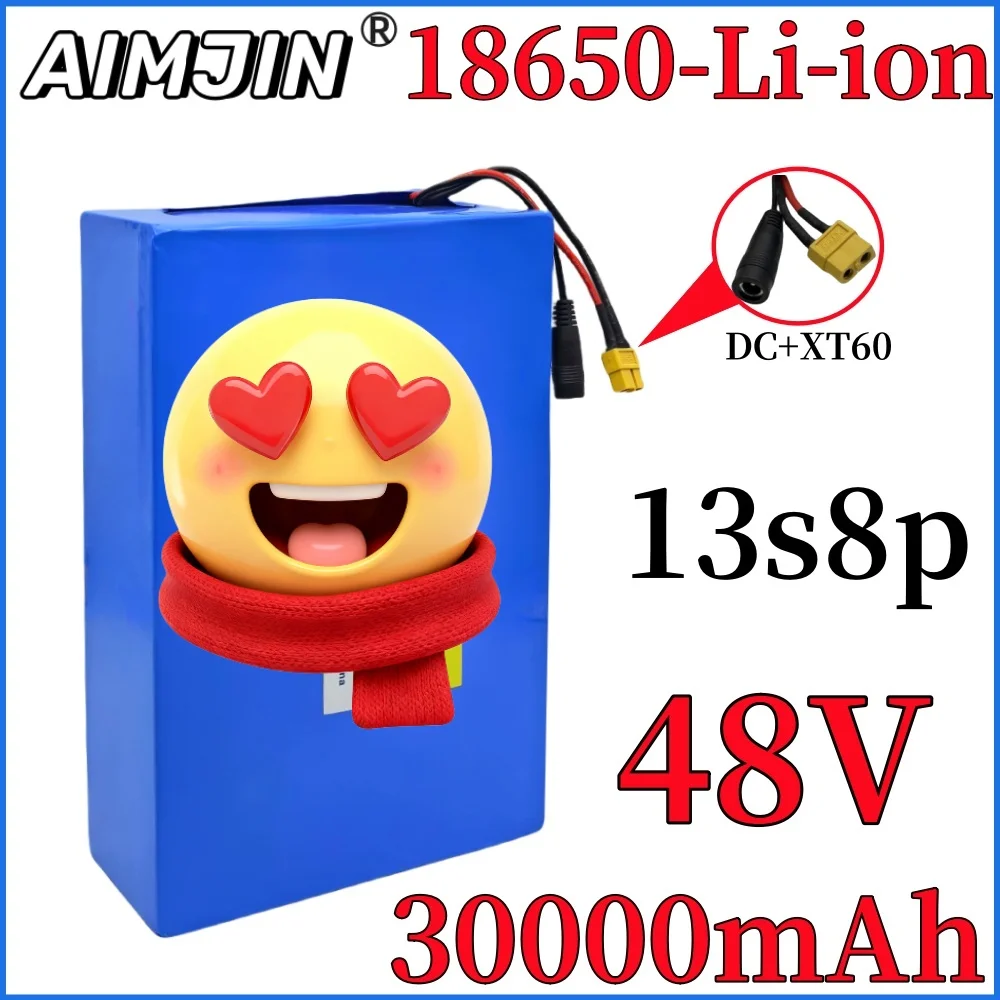 2026 Newest 13S8P 48V 30Ah High Power Lithium Battery Built-in BMS For 250W-800W E-Bike Electric Scooter
