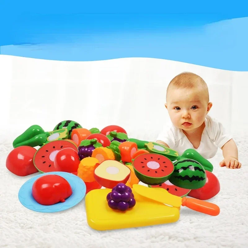 Children Toys Cutting Fruits and Vegetables Set for Kids Pretend Play Simulation Kitchen Toy Montessori Baby Toys for Girls Boys