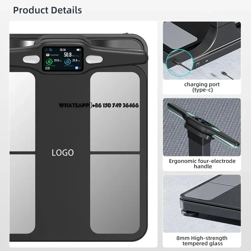 Bilancia per biopedenza a 8 elettrodi Composizione corporea a doppia frequenza Bilancia per analisi di scansione corporea Bilancia per bioimpedenza corporea