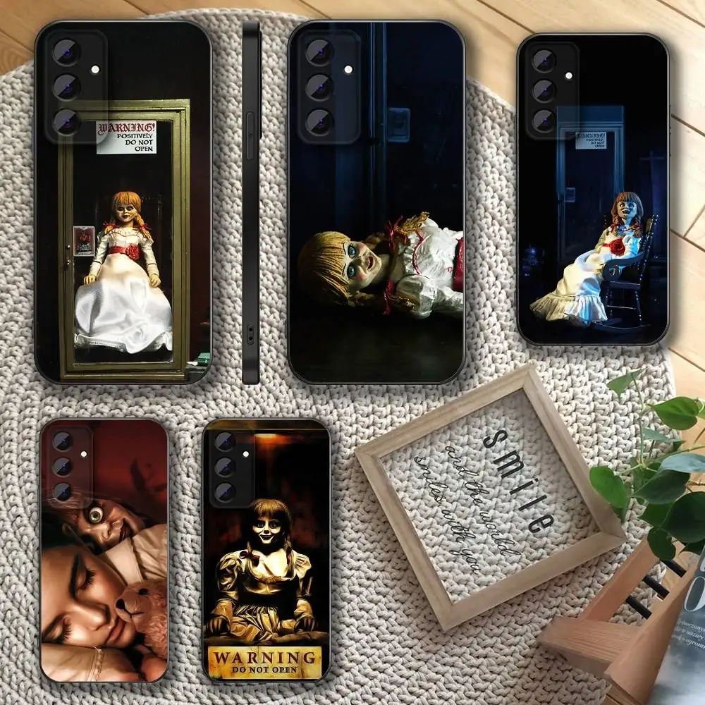 

A-AnnabelleS Horror Doll Phone Case For Samsung S 25,24,23,22,30,21,10,9,Ultra,Plus,Lite,FE,4,5 G Soft Black Case