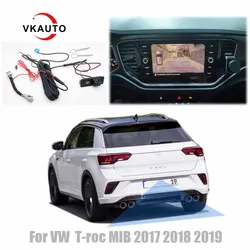 VKAUTO Canbus Dynamic Trajectory Camera For VW T-roc troc 2017 to 2023 Parking backup Camera Work With MIB2 MQB