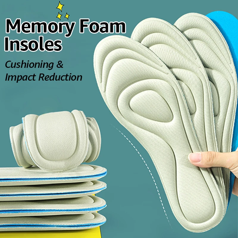 

2 Pairs Memory Foam Insoles for Men Women's Shoes Sweat Absorption Massage Sport Insole Feet Orthopedic Sole Pads Accessories