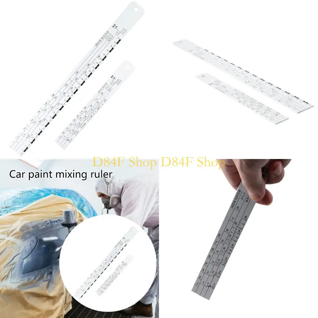 D84F Auto Paint Mixing Gauge Car Paint Ruler Standard Mixing Tool for Car Paint Ruler Paint Measuring Tool for Vehicles