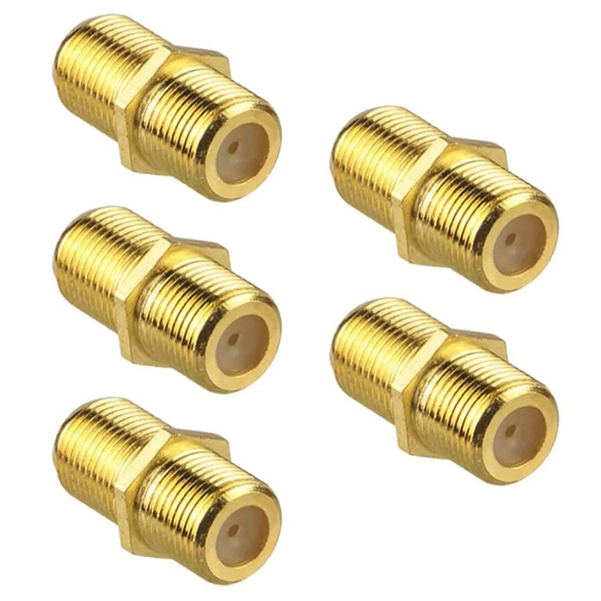 Conector de cabo coaxial de 5 pces, adaptador banhado a ouro tipo f rg6 fêmea para fêmea extensor de cabo coaxial para cabos de tv