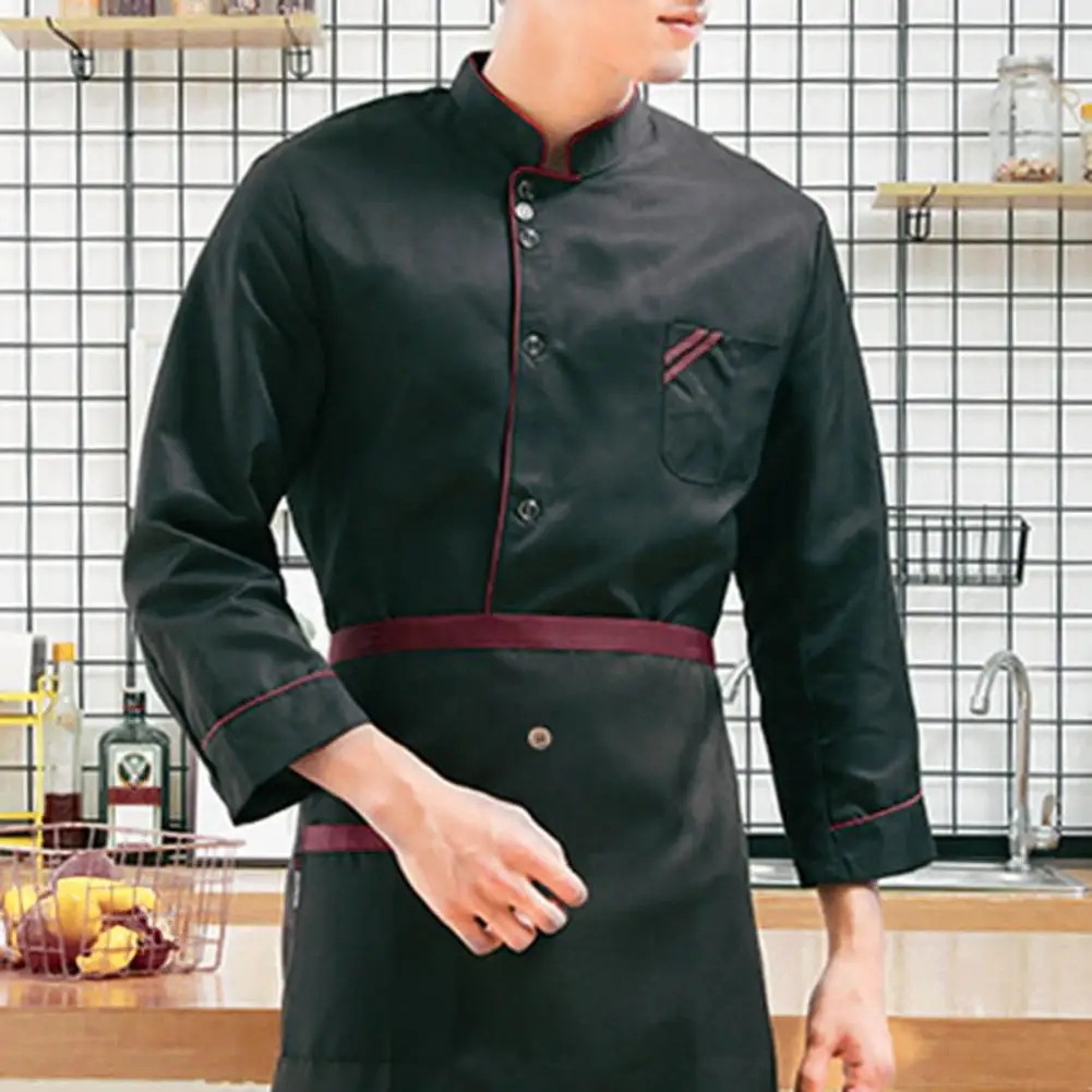 

Long Sleeve Chef Jackets Kitchen Single Breasted Patch Pocket Chef Uniform Women Men Service Bakery Chef Shirt Work Clothing