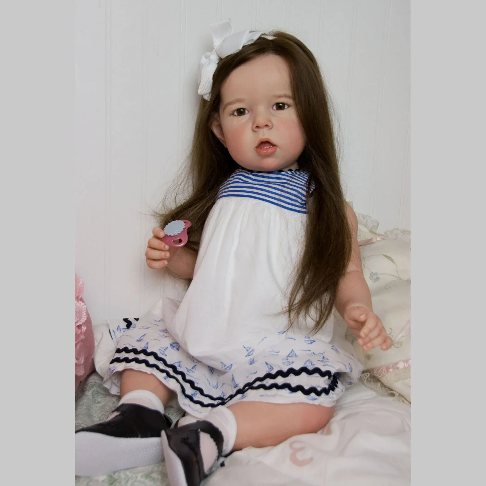 

Liam Girl Lovely 27 Inch Bebe Reborn Doll boneca Bebê Big Baby Handmade Painted Doll Gifts bebê reborn реборн девочка Princess