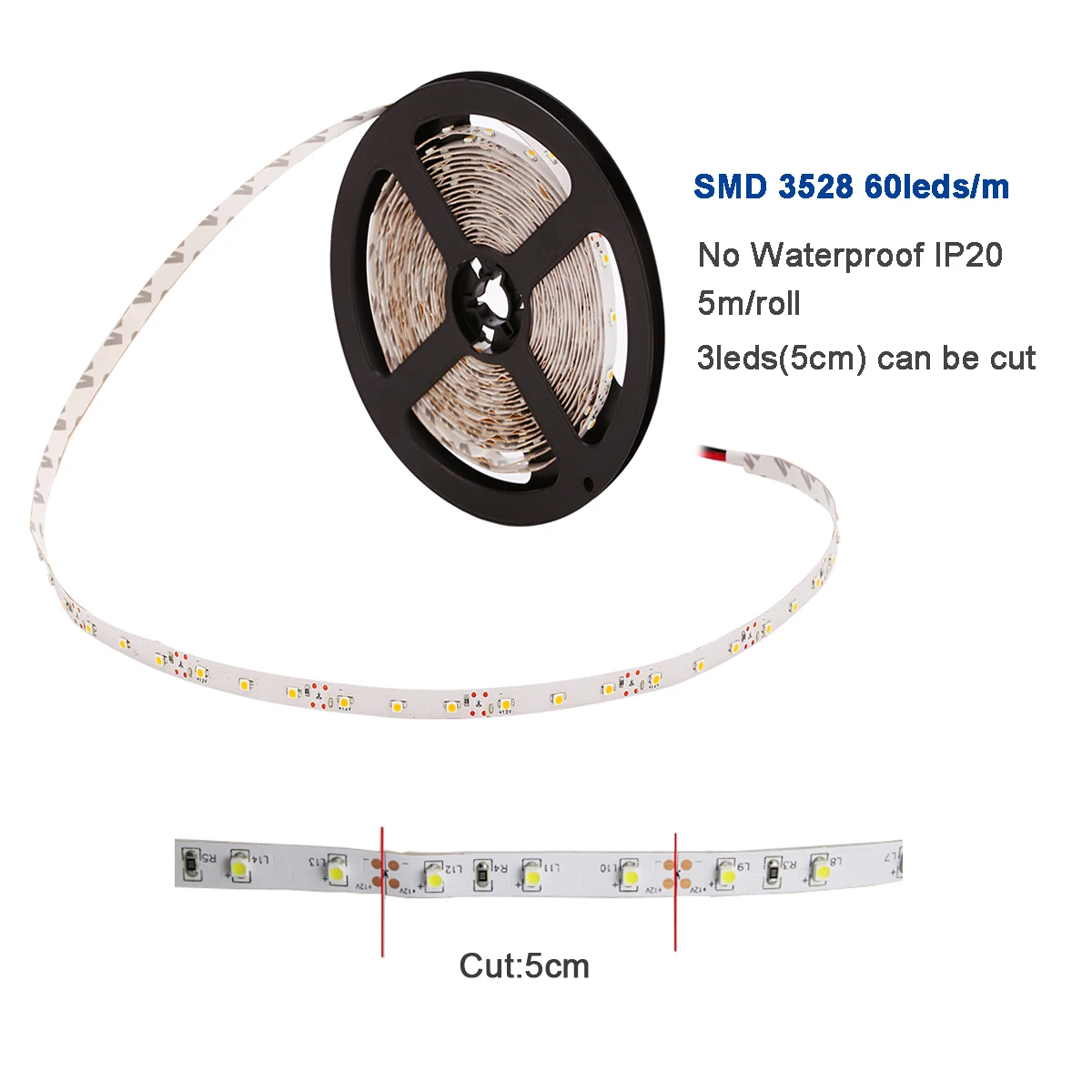 5m 300 LEDs 12V SMD 3528 IP20 IP65 LED Strip Light Tape  Ribbon RGB Single Color for home decor