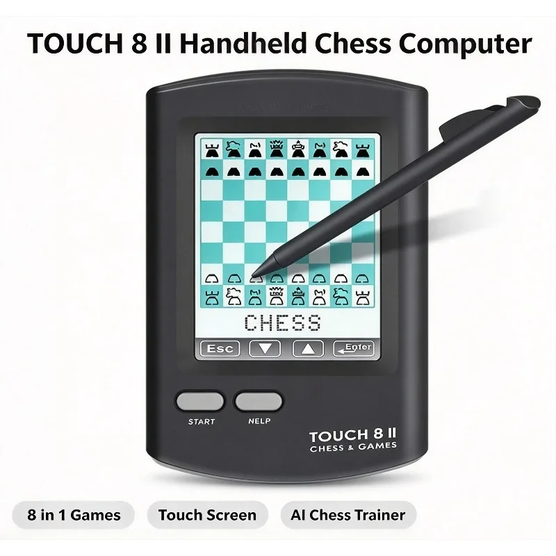 Handheld Electronic Chess Board 8 In 1 Touch Chess Computer Game Smart Electronic-game Chess Sets Adults Family