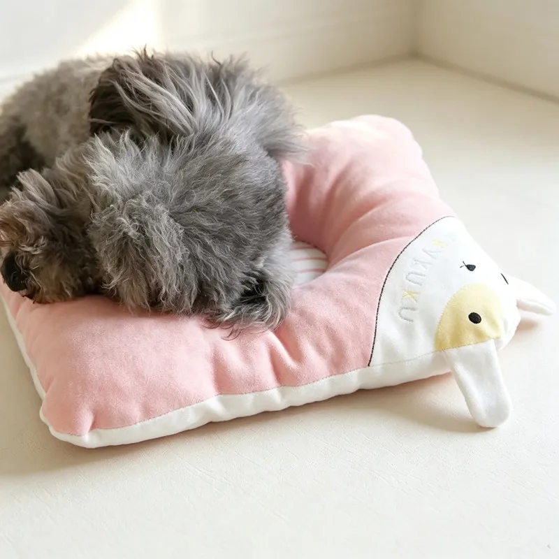 Cute Cartoon Pet Neck Pillow, Soft Plush Dog Cat Sleeping Support Pillow, Small Animal Rest Cushion for Puppy Kitten Nap