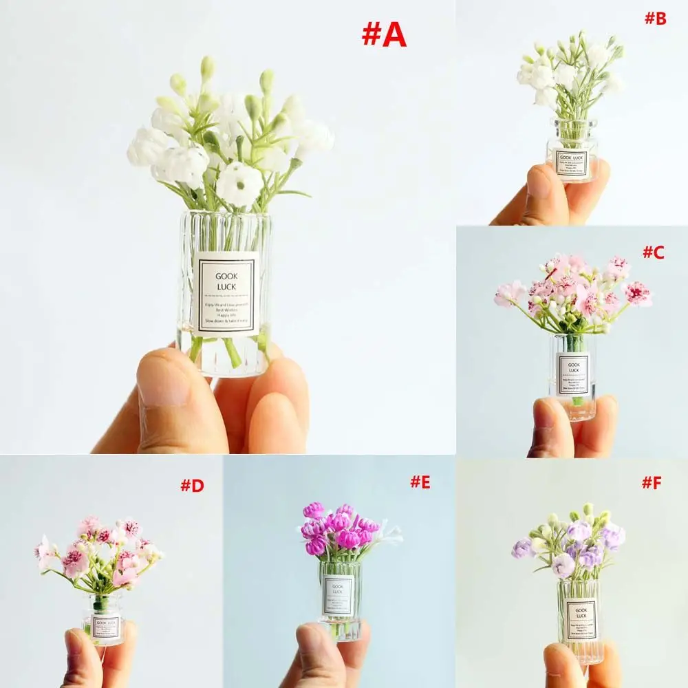 Vase Model Crafts Desktop Decor Doll House Decoration Simulation Potted Plants Dollhouse Accessories 1:12 Dollhouse Miniature