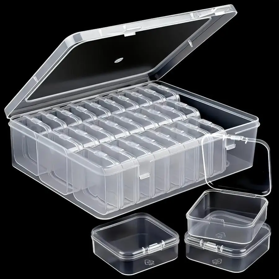 1/5/10/20/50/100pcs (s Small Boxes And Large Box) Plastic Storage Box Set, Transparent Portable Storage Bins, Multi-Functional C