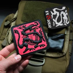 Ronin Black Dragon Tactical Patch Reflective Hook&Loop Patch on Clothes PVC Chinese Loong Morale Badge Military Backpack Sticker