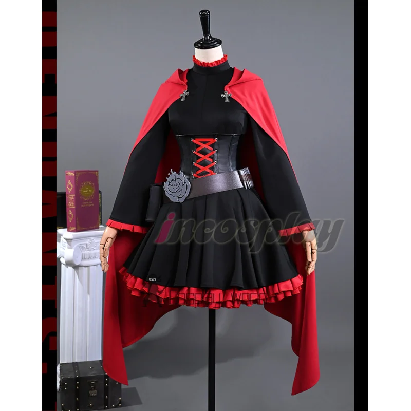 

Red Ruby Rose Anime RWBY Cosplay Costume Uniform Halloween Carnival Party Christmas Play Role Clothing for Women