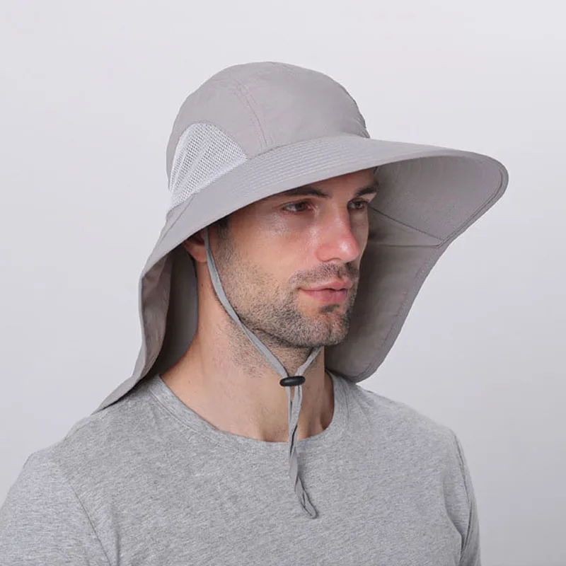 

Male Quick Drying Fisherman Caps Summer UV Neck Protection Sun Hat For Women Men Outdoor Breathable Bucket Hat