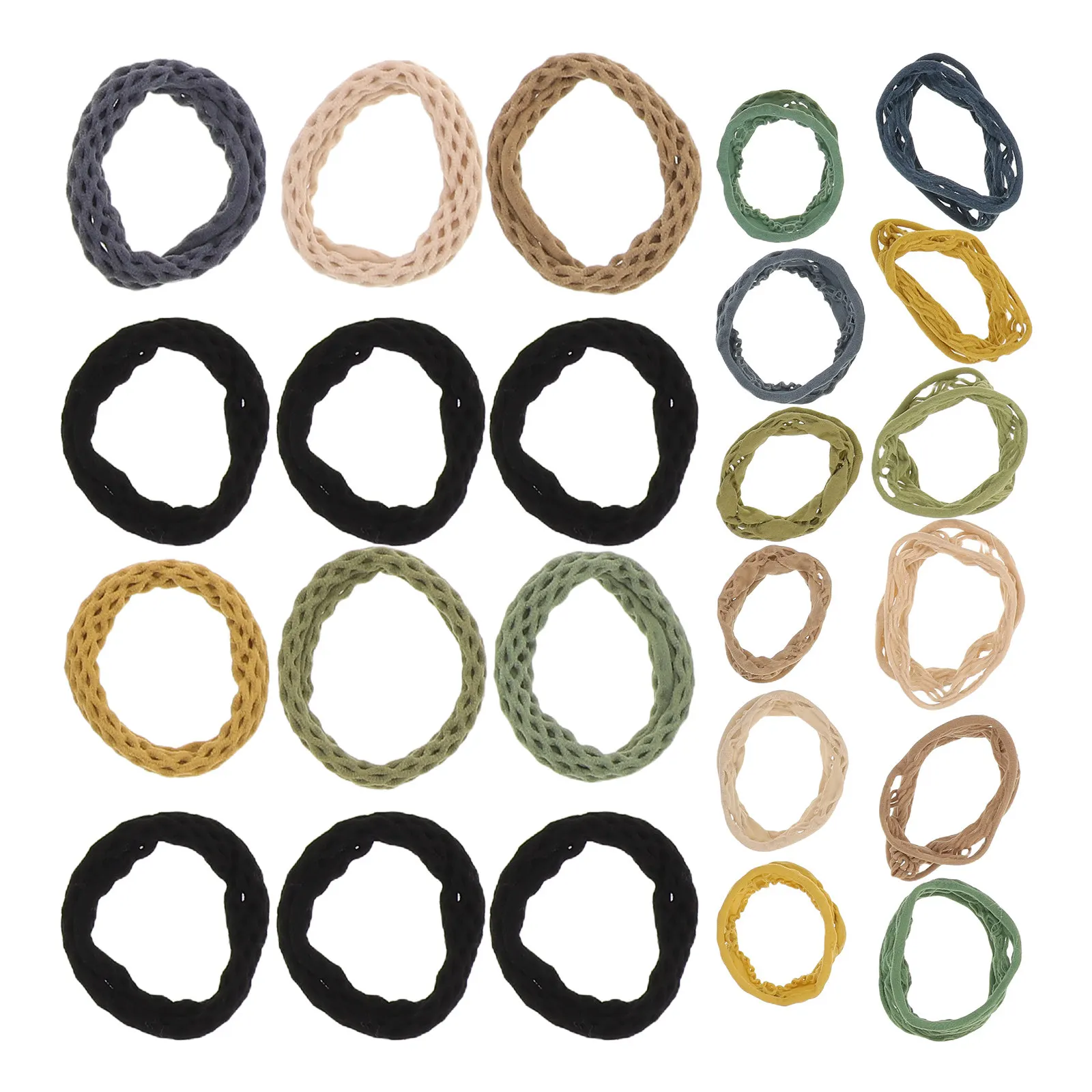 

Набор из 4 высокоэластичных резинок для густых волос, не тянущихся, бесшовных, из мягкой ткани, для женщин и мужчин, для повседневного использования.