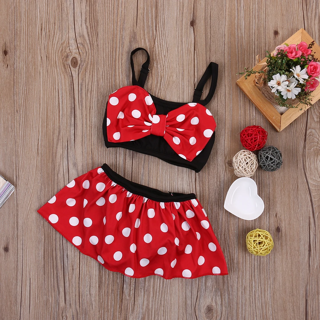 Conjunto de Tankini con estampado de fresas para niña, traje de baño de dos piezas con sombrero, traje de baño para playa