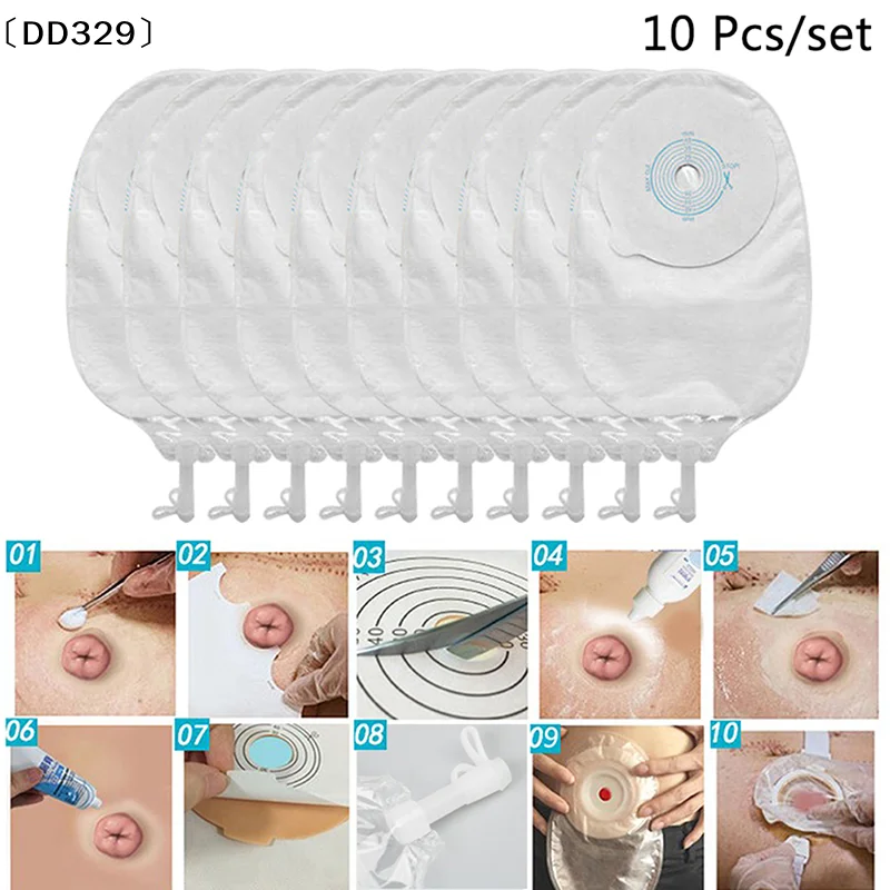〔DD329〕10 Pcs Drainage Urostomy Bag Valve Closure Anti-Backflow Stoma Care Pouch