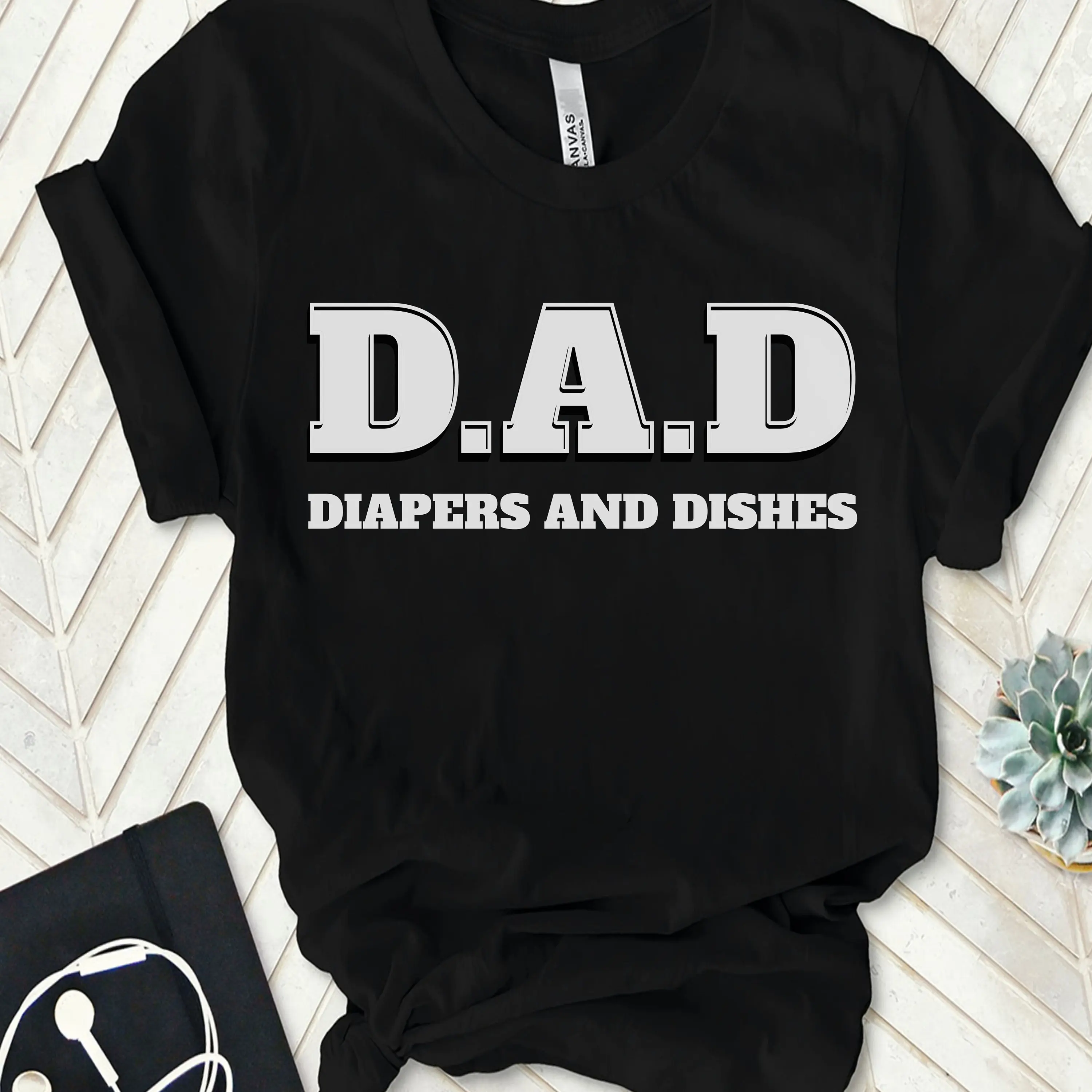 Dad Acronym Funny dads Fathers day Diapers Dishes Busy Stepdad Foster gift Daddy T shirt