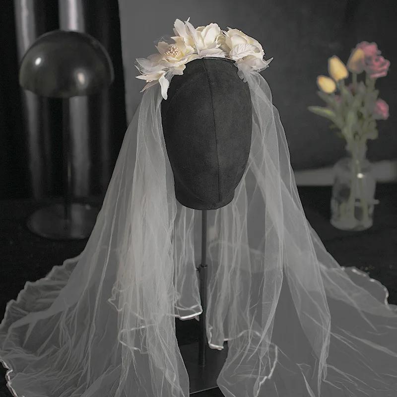 Bow Bridal Headband Veil Party Flower Wedding Headband Veil For Women Bridal Wedding Hair Accessories Jewelry Headband Veil